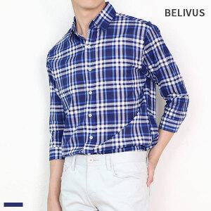 빌리버스 남자 7부 셔츠 BMS040 카라 체크 여름 남방