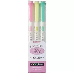 제브라 형광펜 마일드라이너 3색세트