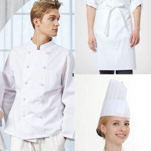 조리기능사 조리복 긴팔 앞치마 모자 세트 한식 양식 제과제빵 시험용