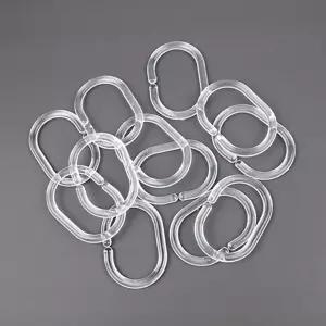 풀투명 샤워 커튼 링 비닐 가림막 파티션 부속품 12개 욕조 칸막이 욕실 화장실 목욕탕 커텐 가리개 고리