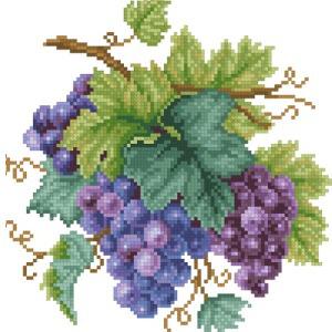 포도3송이 실 십자수 패키지 (도안+원단+실+바늘)