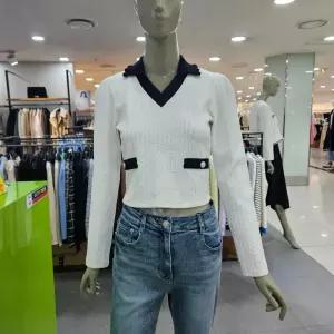 시슬리/애플아울렛/니트 배색 케이블 티셔츠 SATS07311