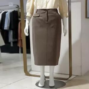 [에꼴드파리][에꼴드파리] 플랩장식 H 라인 롱 스커트 M06RB3YWSAM06Z (P003117905)