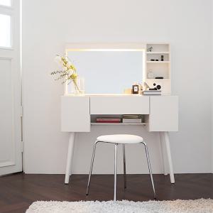 모아이 샤이 LED조명 수납거울 콘솔화장대 세트(스툴포함)