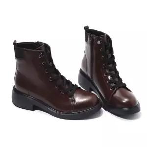 갤러리아 세라 여성 소가죽 컴포트 워커 군화 앵글 부츠 TCA23605 브라운 3CM