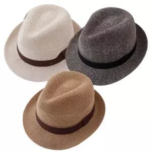 [마메든]UV차단 배색띠 페도라 3color 시원한 남녀 신사 어르신 중절모 챙모자/CL-N38