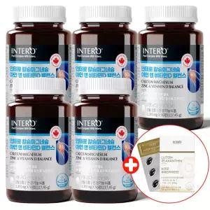 인테로 칼슘 마그네슘 아연 비타민D 5개 캐나다산 칼마디 칼마아디 뼈건강