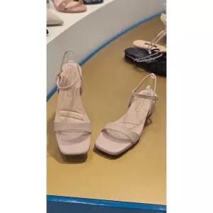 갤러리아 세라 여성 소가죽 스퀘어 스트랩 메리제인 통굽 샌들힐 C24S451컬러