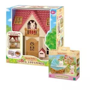 [실바니안패밀리]MUS1-우편함이있는 초콜릿토끼 쌍둥이 이층집세트