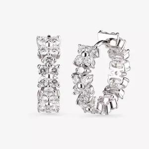 14k 플로럴 랩 다이아몬드 링귀걸이