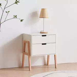 [파로마] 수 큐브 사이드 2단 협탁 화이트