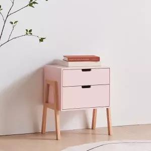 [파로마] 수 큐브 사이드 2단 협탁 핑크