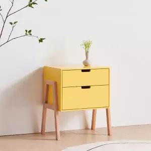 [파로마] 수 큐브 사이드 2단 협탁 옐로우