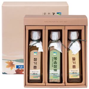 기린농협 강원도 인제 내린천 기름선물세트 1호  (국산 들기름+참기름+볶음참깨)