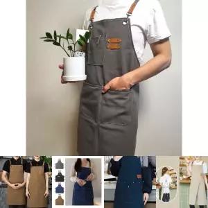 멀티포켓 심플 캔버스 앞치마/화방/카페/공방/주머니/다용도/미용실/생활방수/주방/서빙/매장/업소용/주방