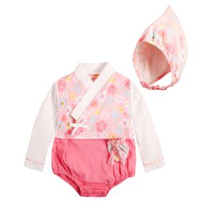 복주머니달린 한복 유아 아동 어린이집 유치원 모자 세트 아기 외국인선물 소품