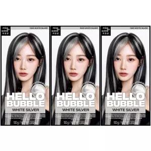 미쟝센 헬로버블 11WS화이트실버x3개 염색약 시크한 은발 스타일링 발색좋은 셀프염색