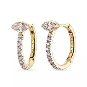 14k 샤를 마퀴즈컷 랩 다이아몬드 링귀걸이