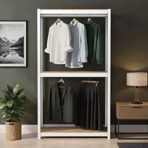 스피드랙 다용도 3단 철제 행거 100 x 40 x 180cm - 화이트 앵글 드레스룸 옷정리 수납 정리 선반 코스트코