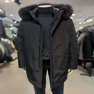 [트레몰로] 주)세정  트레몰로     탈부착 폭스퍼 후드  구스다운코트  롱 점퍼  블랙  TRNKD3WA131