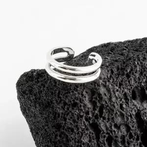 여자 미니멀리즘 발가락 더블라인 토우링 실버 미니멈 반지