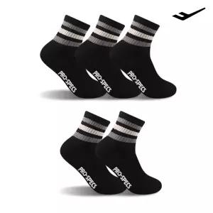 프로스펙스 남성용 중목 스포츠 파일 양말 5족 L19 블랙