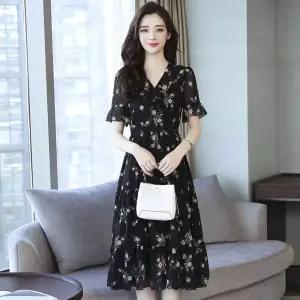 여자 슬리브 엘레강스 쉬폰 반팔 원피스 JSW1-OPS-SP0000COF