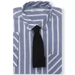 [하프클럽/]크리스챤 스트라이프 포켓 반팔 와이셔츠 CKST3020