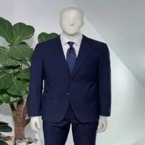 이태리 마르조또 울100 네이비 투톤 슬럽조직 기본핏 남자 정장세트 예복 혼주복