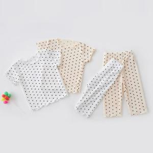 국내생산 아동 유아 아기 여름 반팔 실내복 도트 프릴 쿨링 상하 세트