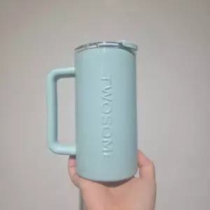 투썸플레이스 시그니처 핸들 텀블러 591ml 스카이블루 각인 손잡이 스텐