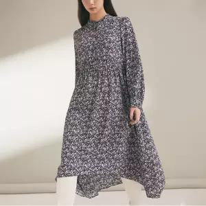 허리 스트링 패턴 롱 원피스 (MIWOWC213B-T)