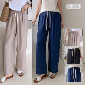 여성 여름 시원찰랑 린넨텍스처 와이드 팬츠(3color)
