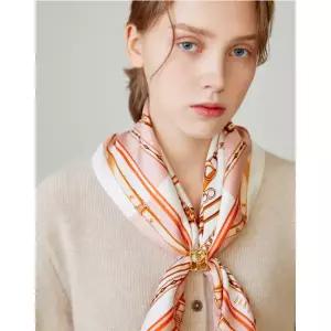 [롯데백화점]닥스 액세서리 [선물포장/쇼핑백동봉] 여성 핑크 DD체인 스카프&링 세트 DCSC3E702