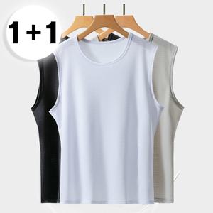 [2개세트] 남성 쿨 매쉬 민소매 나시 빅사이즈 티셔츠 (2color)