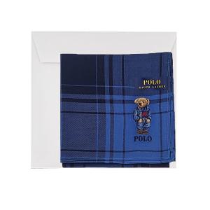 폴로 랄프로렌 프린팅베어 체크패턴 손수건 네이비 POLO-11