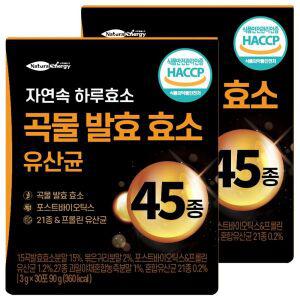자연속 1+1 하루 효소 곡물 발효 효소 유산균 45종 90g x 2개