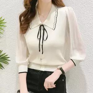 KARRA 로맨틱시스루블라우스니트_A5S0626
