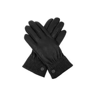 Canada Goose 로고 플라크 골지 장갑 RKAWICZKI5443L0 BLACK TP948270648