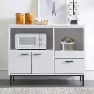 아트박스/벨리카가구 루카스 와이드 렌지대 전자렌지 수납장 밥솥다이 1000