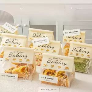 감성 식빵 포장 100매 베이글 비닐 종이 토스트 비스킷 포장지 투명 카페