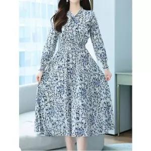 [귈림] 플라워 셔링밴딩 플레어 원피스(G5SOP026P)