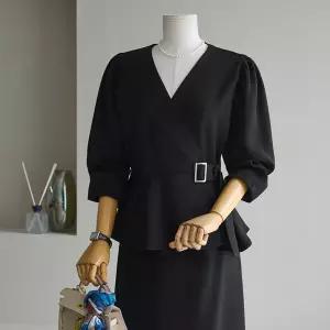 (안나앤플러스) 세레안 페플럼 원피스[드레스DYS88] 빅사이즈