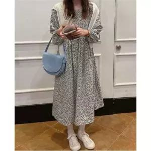 [귈림][귈림] 그린 플라워 패턴 스퀘어넥 원피스(G5FOP012P)