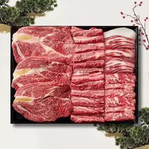 [예담우] 1++등급 한우구이 선물 예담화세트 1kg(갈비살250g+등심250g+참갈비250g+차돌250g)