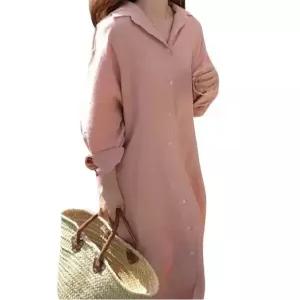 박시 캐주얼 7부소매 롱 원피스(G5SOP010P)