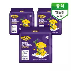 [깨끗한나라]포포몽 냄새잡는 대나무 배변패드 표준형 100매 3개