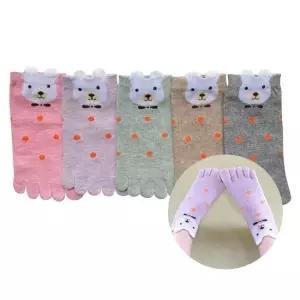 여성 파스텔토끼 발가락 스니커즈 양말 5켤레_10916036_588963