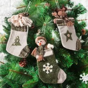 아트박스/플라워트리 [1+1] 크리스마스 양말 인형 트리 장식 그린 중 18cm