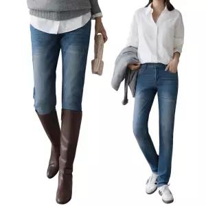 여성 겨울 빅사이즈 스키니진 스판 밴딩 융털 융 기모 방한 슬림 일자 청바지 2XL 3XL 4XL 88 99 100